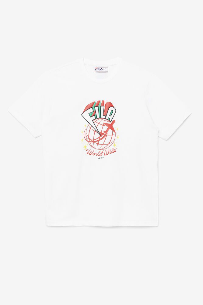 Fila Ryland White T-Shirt Mens - NZ 24073-VAZG